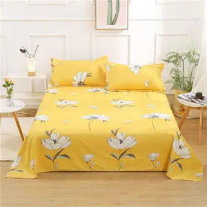 Wholesale Organic Cotton Bed Sheets Twill Thick Microfiber Support Flora 3D Printed Set Flat Bed Sheets for Wedding Home
