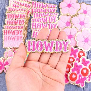 Sombrero de camionero personalizado, parches para planchar, brillo, Howdy Cowgirl, flor occidental, mariposa, bordado, Parche de chenilla para ropa - Product Image 5