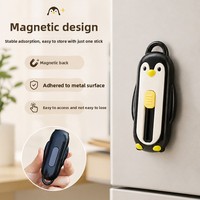 Ciseaux de cuisine portables et compacts en acier inoxydable, auto-rétractables, à fixation magnétique, en forme de pingouin, lame de 2,8 cm, pour la maison et la cuisine