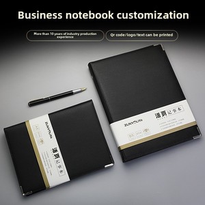 Daolin a5-מותאם אישית בז 'hardcover בגודל Planner ב עור שחור Qr קוד לוגו עבודת מתנה תיבת אריזה - Product Image 5