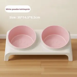 Duplo ângulo Eco-Friendly Pet alimentação <span class=keywords><strong>Bowl</strong></span> para cães gatos impede capotamento com coluna cervical Características feitas de plástico - Product Image 6