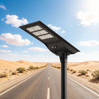 Lampadaire solaire à large couverture IP66 190lm/w, éclairage routier LED extérieur à grande portée avec alimentation par batterie DC