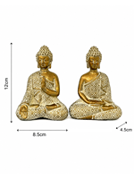 Vente en gros de figurines de Bouddha thaïlandais en résine dorée pour la méditation, décoration zen pour la maison, le bureau, la table, l'étagère, le bureau, la décoration