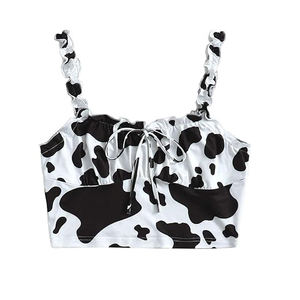 Usine personnalisée femmes volant garniture sangle cravate <span class=keywords><strong>noeud</strong></span> froncé avant <span class=keywords><strong>bustier</strong></span> haut court - Product Image 5