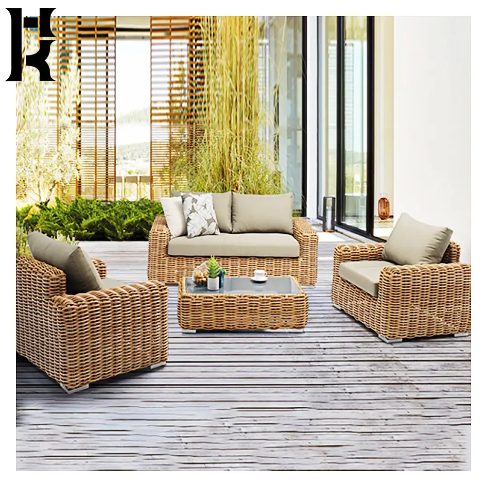 2021 Hot Sale Garden Courtyard Furniture Outdoor Patio Terrace Wicker Rattan Sofa Chair