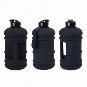 BPA 무료 물병 누출 방지 반 갤런 물 주전자 피트니스 체육관 2.2 L 대용량 매트 사용자 정의 마시는 주전자