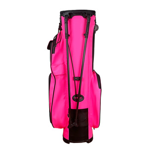 उच्च गुणवत्ता वाले चमड़े और पॉलिएस्टर वाटरप्रूफ जिपर बंद करने वाली महिलाओं के लिए गर्म गुलाबी 14-वे गोल्फ स्टैंड बैग - Product Image 6