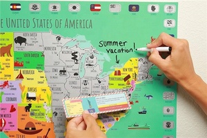 Cartes éducatives de sites touristiques américains en plastique durable, drapeaux des parcs nationaux, autocollants, poster à gratter pour les voyages - Product Image 6