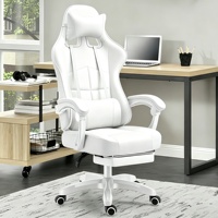 Chaise de jeu ergonomique avec hauteur réglable, appui-tête inclinable en mousse à mémoire de forme, soutien lombaire, cuir PU respirant, design pivotant