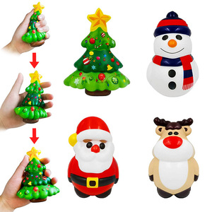 Figura de acción de espuma PU de rebote lento de Papá Noel, muñeco de nieve y alce, juguete unisex de espuma para apretar con forma de bola de Navidad para aliviar el estrés en niños de 5 a 7 años - Product Image 4