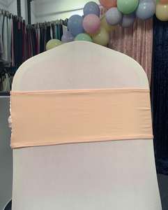 Faja desechable para silla de tela satinada con diseño de rosas para banquetes y uso doméstico, fajas para sillas de boda y celebración - Product Image 4