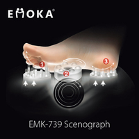 Masseur de pieds intelligent Emoka à pression d'air, shiatsu et acupuncture, avec chauffage, en ABS, design ottoman 2-en-1, stimulateur de circulation sanguine