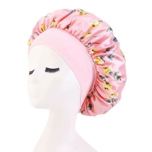 Fashion Rose Flower Print Wide Band Satin <b>Bonnet</b>-Women's Travel & Party Sleeping Cap for Girlfriend Gifts All Seasons - Product Image 5