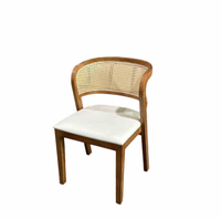 Chaise d'appoint moderne en contreplaqué avec dossier en rotin et assise banquette tressée pour la restauration commerciale, les hôtels et les cafés