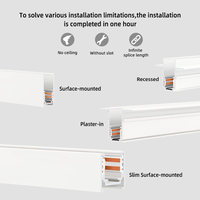 IMENS Luminaire de grille blanc RA95, éclairage LED linéaire encastré sans cadre sur rail magnétique en aluminium, pour maison et bureau modernes