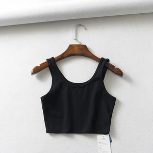 Top Corto de Verano de Alta Calidad con Logotipo Personalizado, Top Corto de Algodón y Elastano de Punto, Top Corto Gráfico de Marca Privada para <span class=keywords><strong>Mujer</strong></span> - Product Image 3