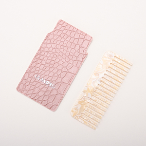 GLAMPKG Bolsa de Almacenamiento para Peines de Pelo, Portátil, Resistente, de Cuero Rosa - Product Image 1