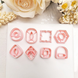 8Pcs Polygonal Simple 3D Solid Shaped <strong>Polymer</strong> <strong>Clay</strong> Molds <strong>Clay</strong> Cutting Molds Tools for DIY Earring Jewelry Ornaments Handmade - Product Image 4