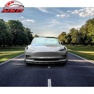 Pour Tesla Model 3 2017-2023, Spoiler de pare-chocs avant de style IKON, 4 pièces, noir mat, kit carrosserie de haute qualité - Product Image 3