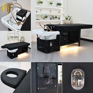 Fauteuil de lavage professionnel multifonctionnel pour spa capillaire, lit de shampoing de luxe pour salon de coiffure avec vapeur intégrée - Product Image 6