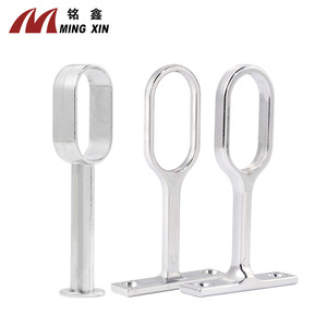 Ming Xin Hanging Clothes Rail 16mm Zinc Alloy Wall Mount <b>Wardrobe</b> <b>Hardware</b> Chrome Plating Non-Detachable Modern Simple Design - Product Image 2