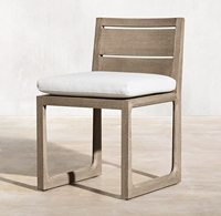 Tables et chaises d'extérieur en teck Cour Terrasse Jardin Chaise en rotin Villa Crème solaire imperméable Loisirs Table et chaise d'extérieur