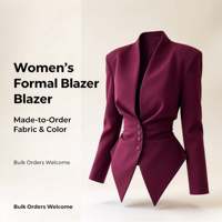 Blazer asymétrique à manches longues pour femme, coupe ajustée, élégant, couleur unie, pour le bureau, veste professionnelle Sehe Fashion