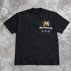 Camiseta de Manga Corta para Hombre Meckmanly, 100% Algodón, Estampado Digital, Corte Regular, Cuello Redondo, Diseño de Ángel Negro, Estilo Casual - Product Image 2