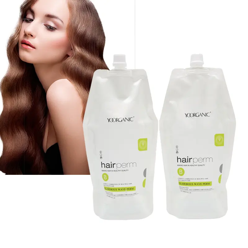 Rebonding produk perawatan rambut 2 in 1, krim pelurus rambut Keratin, Losion pengeriting rambut halus bersinar