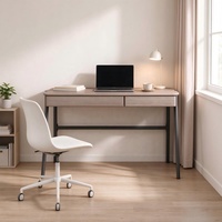 Bureau d'ordinateur en bois avec structure en acier robuste RongFeng, table console, espace de rangement, design écologique, montage facile