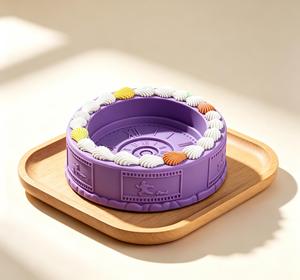 Bulk Wholesale Slow <b>Feeder</b> Pet Bowl Multi Color Cake Shape Silicone Dog <b>Cat</b> Food Bowl China Factory - Product Image 1