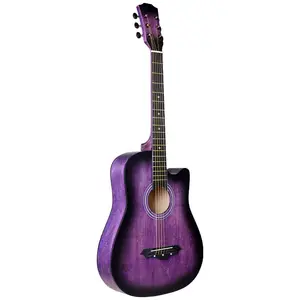 Ucuz müzik aletleri 38 inç acemi Basswood akustik gitar