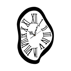 Modern <b>Melting</b> Wall <b>Clock</b> Silent Quartz Needle Display Acrylic Hanging <b>Clock</b> Black and White Living Room Decor - Product Image 2