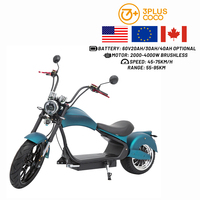 Moto électrique silencieuse à grande vitesse 45 MPH 4000W E Chopper Scooters adultes Vélo de ville