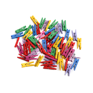 <span class=keywords><strong>Mini</strong></span> pinces à <span class=keywords><strong>linge</strong></span> en bois décoratives colorées de 2,5 cm - Product Image 1