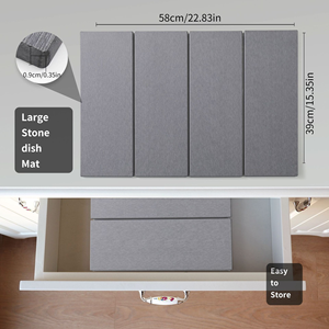 Alas Pengering Piring Dapur 4 Lipat Motif Tanaman Minimalis Ramah Lingkungan dari Tanah Diatom, Cepat Kering, dengan Lapisan PVC Penyerap - Product Image 4