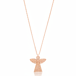 Ángel diseño claro circón piedra forma encanto colgante venta al por mayor hecho a mano 925 joyería de plata esterlina - Product Image 2