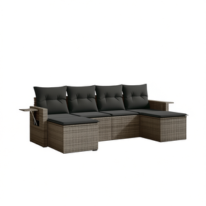 Pe <b>Rattan</b> Garden <b>Sofa</b> Set 4 Seater Outdoor Furniture Weather Resistant Contemporary Design For Patio Deck - Product Image 1