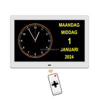 Jam tangan tampilan huruf besar murah 10 inci, jam hari mata-mata dengan pengingat obat pagi/Sore/Malam