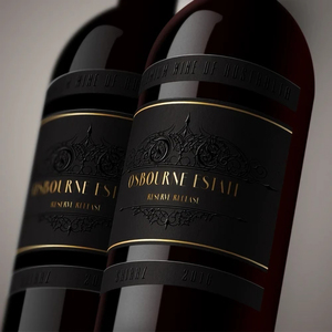 Tùy chỉnh sang trọng Matte đen dập nóng lá vàng dập nổi bằng văn bản nhãn chai rượu vang nhãn dán 3D dập nổi nhãn rượu vang - Product Image 3