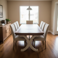 Ensemble de table à manger moderne à hauteur réglable avec plateau multicouche et 4 chaises, en bois massif, meubles de maison Tomson Shanghai