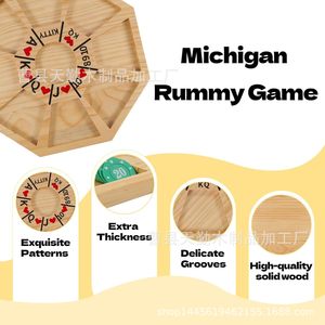 Jeu d'échecs et de cartes moderne et minimaliste en bois massif Michigan Lami, idéal pour les rassemblements familiaux et les parties multijoueurs. - Product Image 2