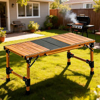Table de barbecue de camping en plein air, table pliante portable pour pique-nique, table connectable portable avec certificat CE, personnalisable