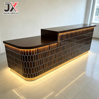 Comptoir de réception moderne de luxe sur mesure avec éclairage LED, comptoir de service, comptoir de caisse pour café, bar, hall d'hôtel, magasin de détail