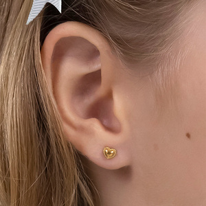 Boucles <span class=keywords><strong>d</strong></span>'oreilles en <span class=keywords><strong>argent</strong></span> sterling 925 Xinyun avec mini pendentifs en forme de cœur et fermoirs à vis pour filles - Product Image 3