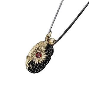 14Kt gold ruby pendant.Ruby pendant.Marquise necklace.July birthstone necklace