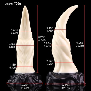 ELKKOST Dildo de silicona con forma de pene de ballena alienígena, curvo, de monstruo de fantasía, plug anal, juguetes sexuales anales para hombres y mujeres - Product Image 2