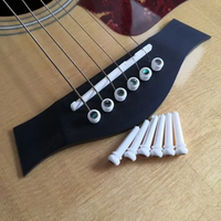 Acoustic Guitar Ox Bone Pins String Nails Pin Bridge Pins with Brass Circle and 4.0mm Green Pearl Shell Dot
