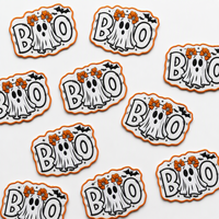 Personnalisez votre design et votre taille : Patchs brodés « Boo » pour Halloween, à thermocoller, appliques à presser à chaud, prix de gros