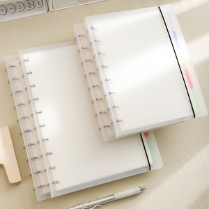 Matériau de couverture en PP transparent givré blanc pur de haute qualité Cahier à feuilles mobiles à reliure A5 - Product Image 2